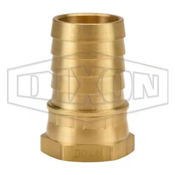 Standard Shank Garden Hose Thread Female Fitting with Swivel Nut, 3/4-11-1/2 x 1 in Nominal, Brass,