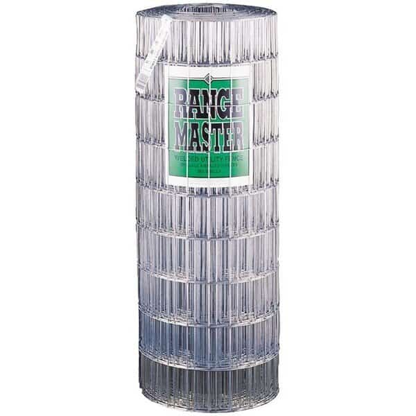 Welded Utility Fence, 100 ft L, 72 in H, 2 x 4 in Mesh, 14 Gauge, Galvanized