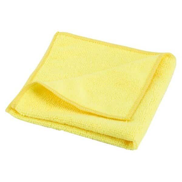 Cleaning Cloth, 12 in L, 12 in W, Microfiber, Yellow