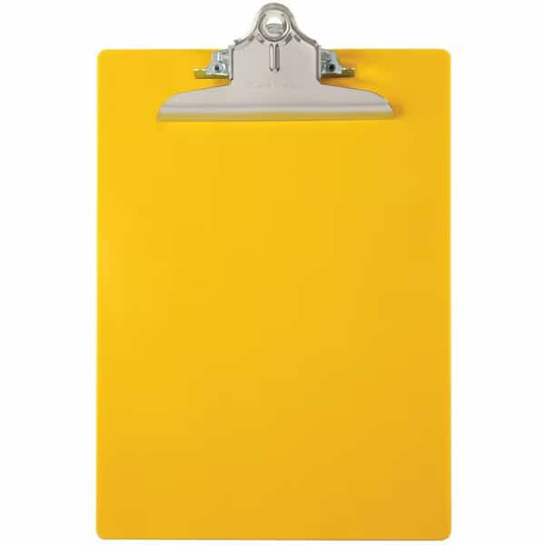 8-1/2" x 11" Clipboard 1", Yellow, EnjoyTool Select, Mfr#: 21605