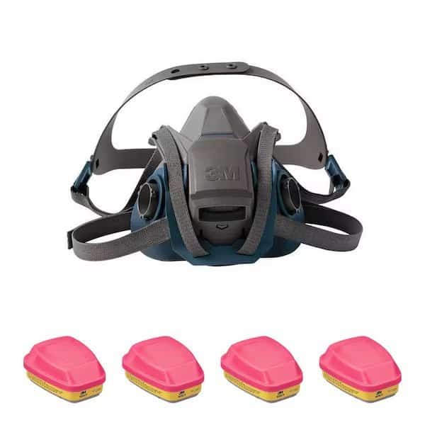 Half Mask Respirator Kit: 4 Cartridges Included, Rugged Comfort Quick Latch, (AG) (OV);P100, Size S
