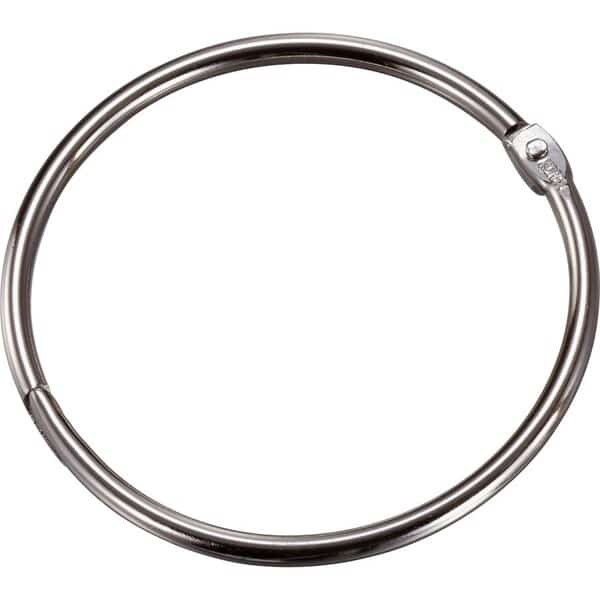 Officemate Loose-Leaf Book Rings, 3" Diameter, Silver, 10/Box