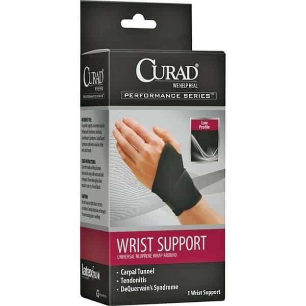 Wrist Support, 7 to 11 in L, Neoprene Bandage, Curad, Mfr#: ORT19700D