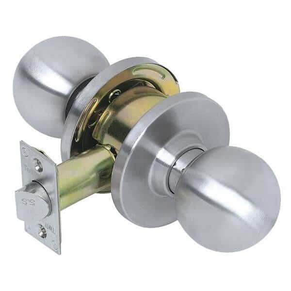 Passage Door Knob, Steel, Satin Chrome
