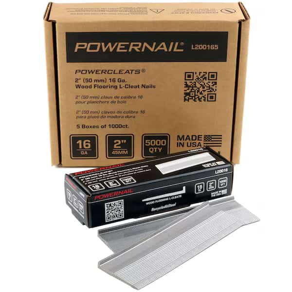 Collated Flooring Nail, 2 in L, 16, L-Head Head, 5000 PK