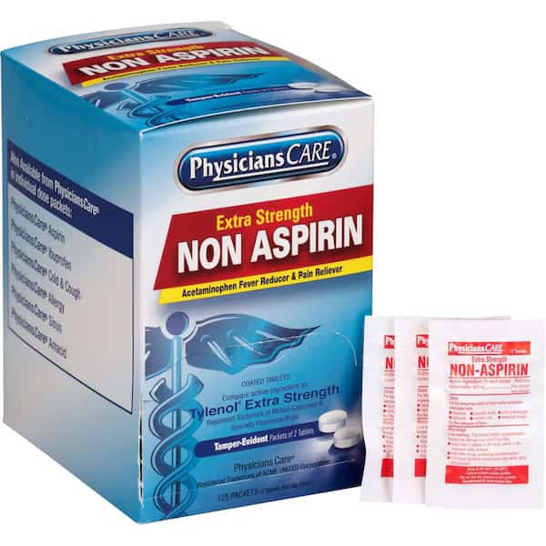 Single Dose NonAspirin Pain Reliever, White, 125PK, Physicianscare, Mfr#: ACM40800