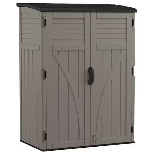Vertical Shed, 54 cuft Capacity, 4 ft 5 in W, 2 ft 812 in D, 5 ft 1112 in H, Resin