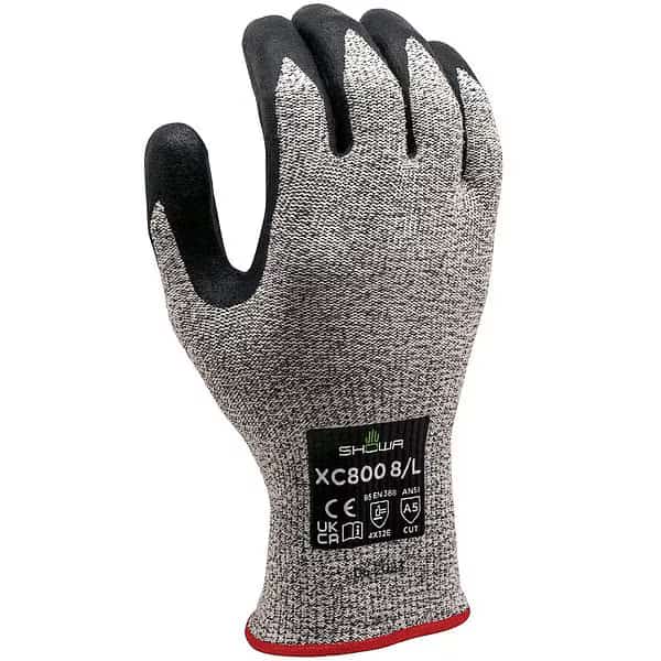 Knit Gloves, Cut Level A5 , Microporous Nitrile , Embossed , L 1 PR