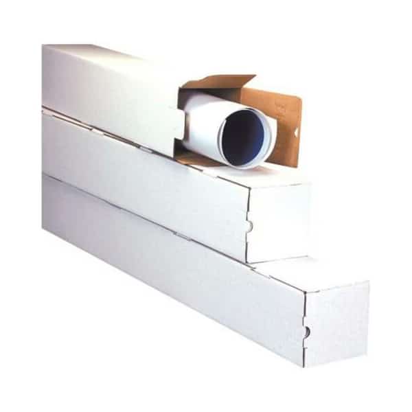 Square Mailing Tubes, 5" x 5" x 37", White, 25/Bundle