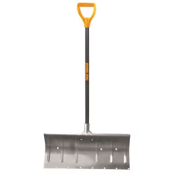 Snow Pusher, 24 in W Blade, Aluminum Blade, Wood Handle, DShaped Handle, 48 in L Handle