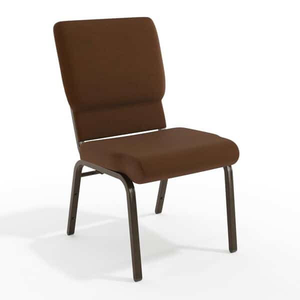 Brown Fabric Church Chair,PK4, Mfr#: 4-FD-CH02185-GV-10355-GG, FLASH FURNITURE