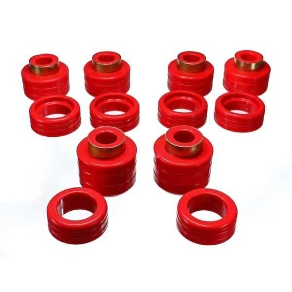 Body Mount Bushings, Red; Polyurethane