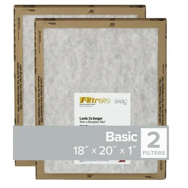 Flat Panel Air Filter, 20 in L, 18 in W, 2 MERV, For Air Conditioner, Furnace and HVAC System