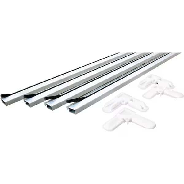 Screen Frame Kit, 5 ft L x 34 in W Dimensions, Aluminum, White, Painted, 10Piece, Make-2-Fit, Mfr#: PL 7814