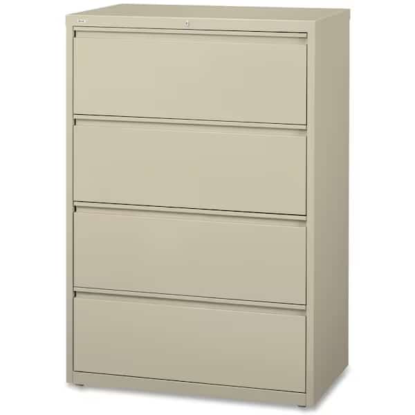 30" W 4 Drawer Lateral File Cabinet, Putty, A4/Legal/Letter