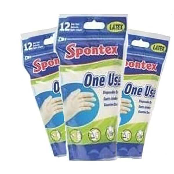 Disposable Gloves, Latex, Powdered, OneSize, Cream