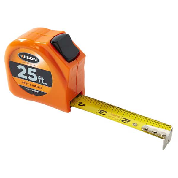 Tape Measure,1 In x 25 ft,Orange,In./Ft., Mfr#: PGT1825V, KESON