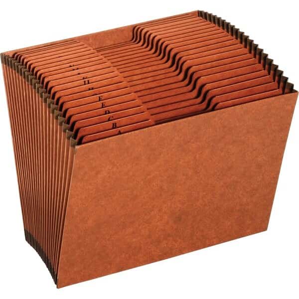 13 Tab Cut Letter Recycled Expanding File, Brown