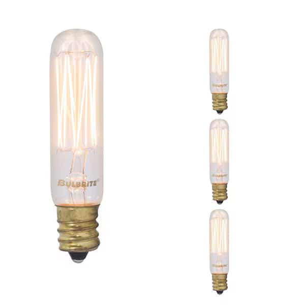 25 Watt Dimmable Antique Nostalgic Thread Filament T6 CandelabraE12Incandescent Bulb, 4 PK