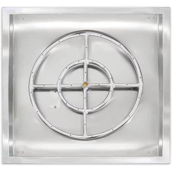 24in Stainless Steel Square Drop-In Fire Pit Burner