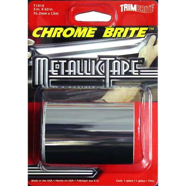 PINSTRIPES Foil Tape Roll 3 Inch x 5 Foot Silver Chrome