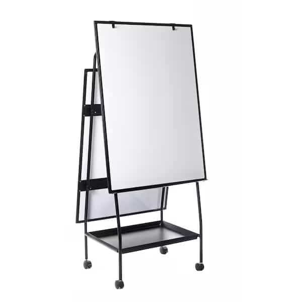 Dry Erase Board, Steel, 59 21/32 in, 29 23/32 in, Aluminum Frame, White, Matte