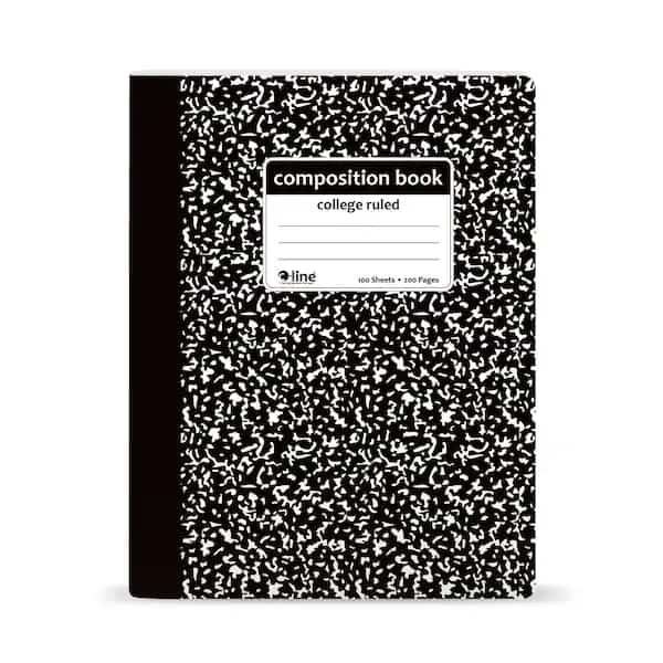 Composition Notebook, College Ruled, Black Marble, PK12