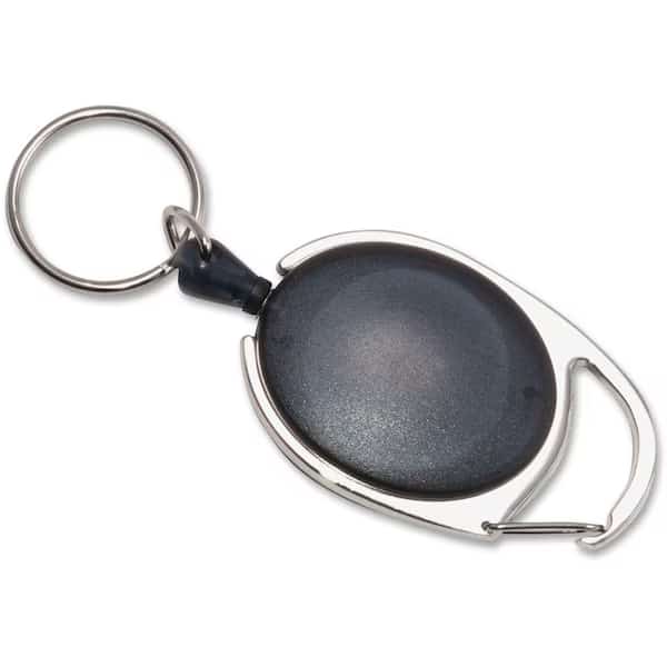 Ring, Key, Crb Reel, Smk, PK6, Smoke, Nylon, Acrylonitrile Butadiene Styrene (ABS), Badge Holder, 6 PK