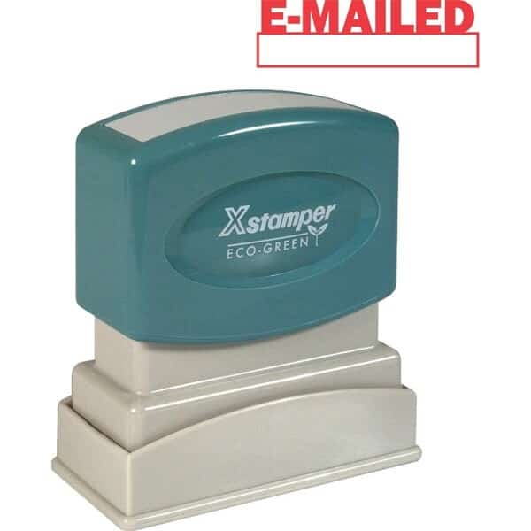 Xstamper Pre-Inked Message Stamp, E-MAILED, 1-5/8" x 1/2", Red
