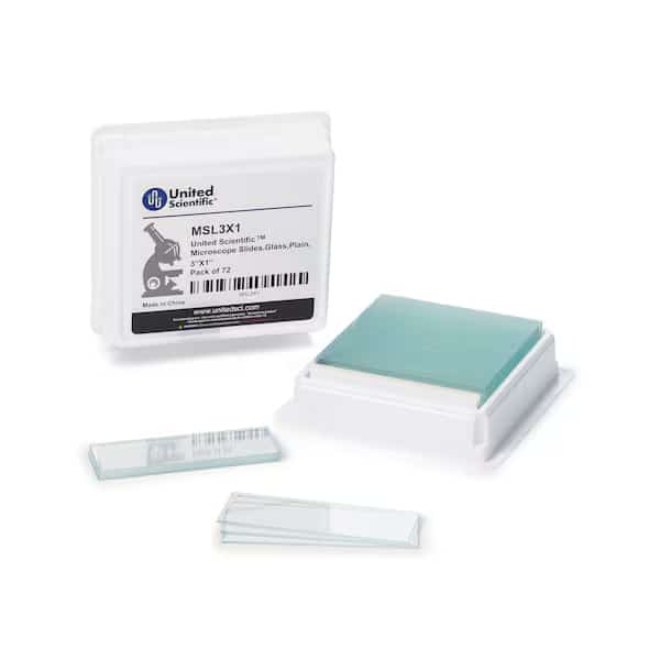 Microscope Slides, Glass, Plain, 3" X 1, UNITED SCIENTIFIC, Mfr# MSL3X1