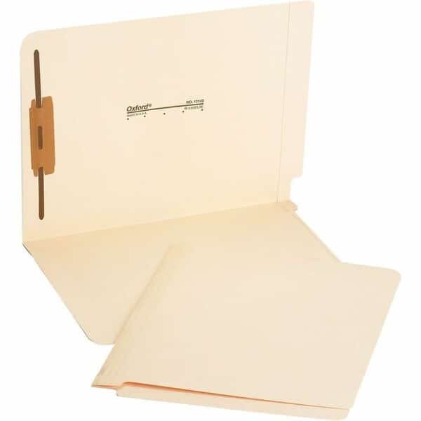 Laminated Spine End Tab Folder With 1 Fastener - 11 pt Manila- Letter