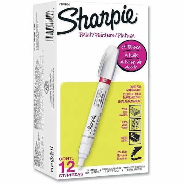 Paint Marker, White, Medium Tip, 12 PK