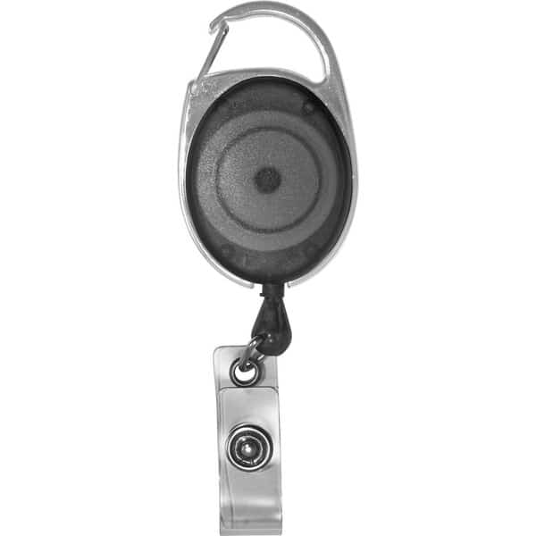 Advantus Retractable CarabinerStyle ID Reel, Smoke, 12PK