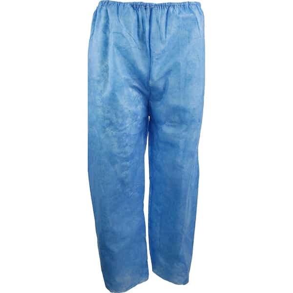 Disposable Scrub Pants with Elastic Waist Blue3XLarge