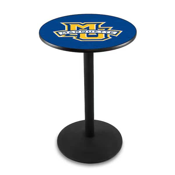 42" Blk Wrinkle Marquette Pub Table, 36" dia. Top