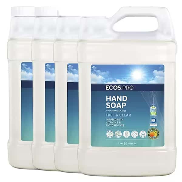 Hand Soap, Biodegradable, Fragrance Free, 4 PK