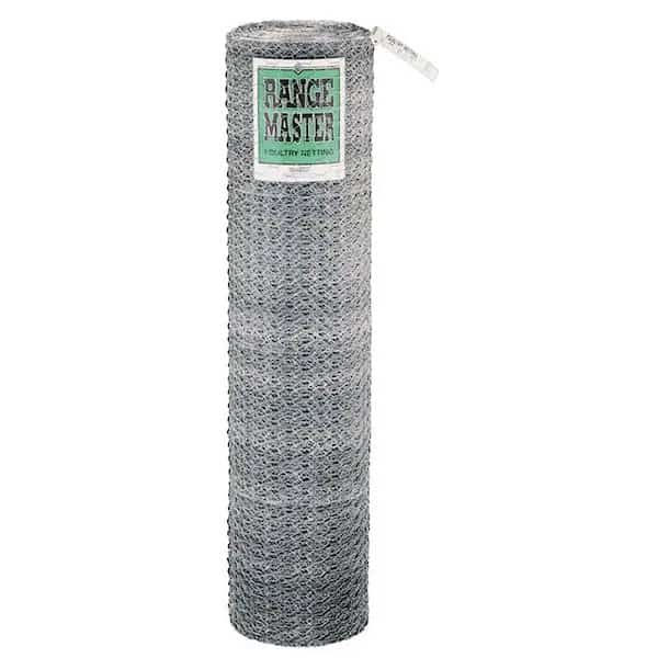 Rangemaster 5934 Poultry Net, 1 in Mesh, 50 ft L, 24 in W, 20 ga, Galvanized Steel