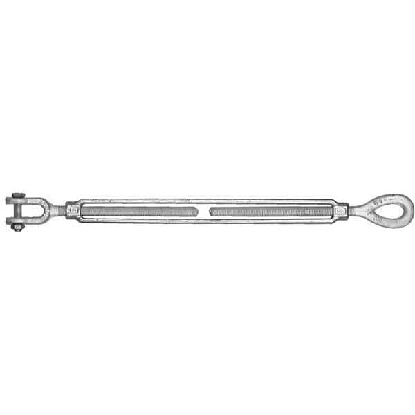 BARON 18-1/2X9 Turnbuckle, 2200 lb Weight Capacity, Jaw Fitting A, Eye Fitting B, Galvanized Steel, Baron, Mfr#: 18-1/2X9