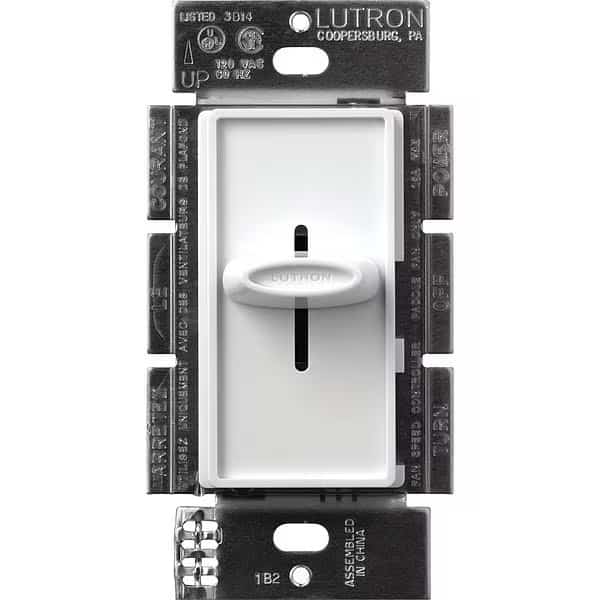 Fan Control,Slide,120V,1.5Amp,1 Pole, Mfr#: SFSQ-F-WH, LUTRON