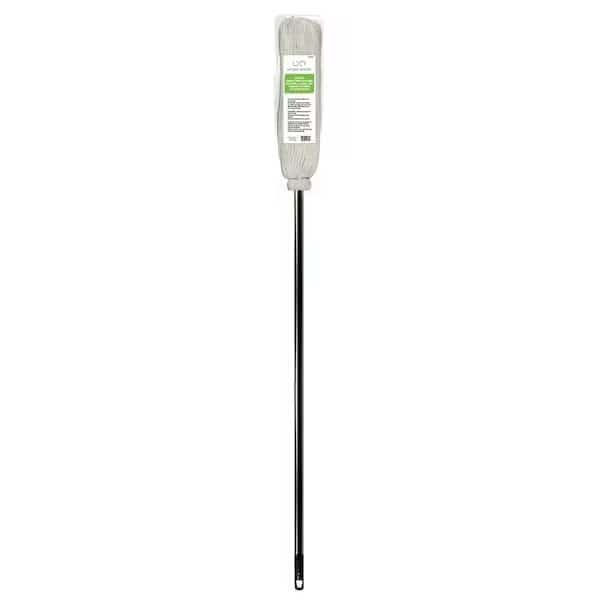 Deck Mop with Handle, 65 in L, Cotton Mop Head, White Mop Head