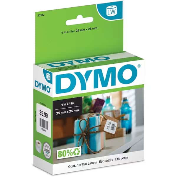 Label Dymo White 1 x 1 Inch 750 Roll