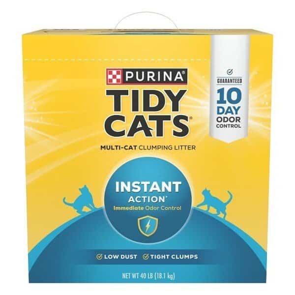 Tidy Cats Instant Action 7023010785 Cat Litter, 35 lb Capacity, Gray/Tan
