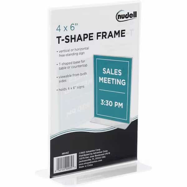 Nu-Dell 38046Z Clear Plastic Sign Holder  Free-Standing  4 x 6