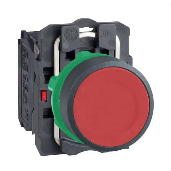 Non-Illuminated Push Button, 22 mm, 1NC, Red, SCHNEIDER ELECTRIC, Mfr# XB5AA42