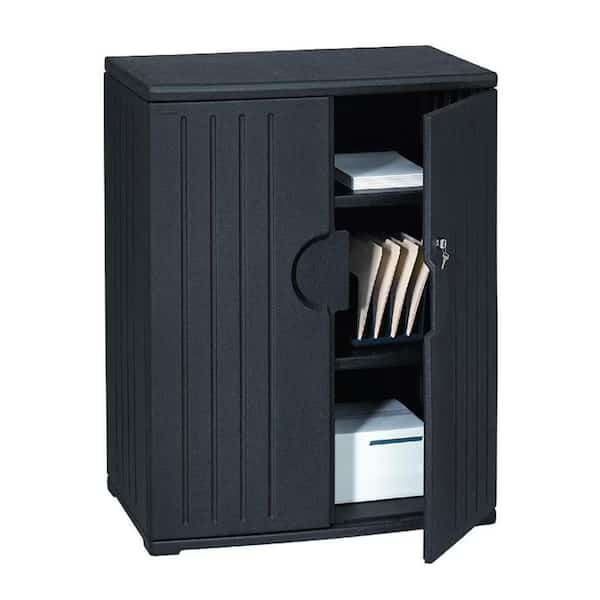 Storage Cabinet, 46"H x 36"W x 22"D, HDPE Black