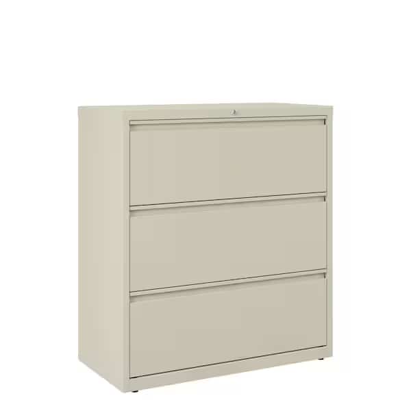 36" W 3 Drawer Lateral File Cabinet, Putty, A4/Legal/Letter