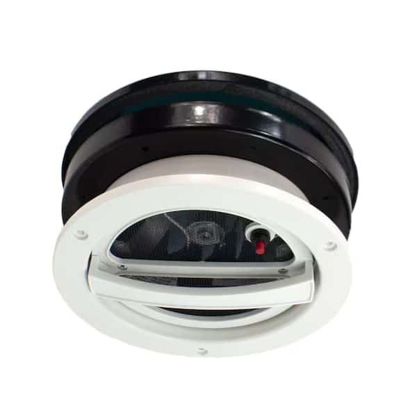 Manual Opening, 6-1/4" Diameter, With Screen, With 12 Volt Fan, Polar White