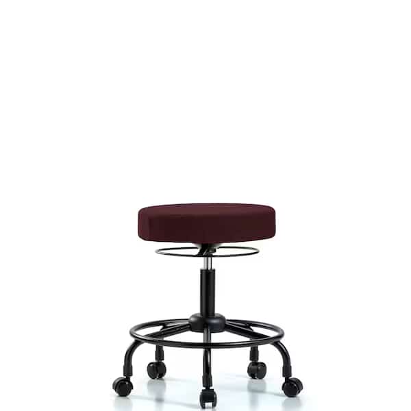 Desk Stool, Fabric, RT, Casters, Bur, Blue Ridge Ergonomics, Mfr#: BR-FDHSO-RT-RC-F41