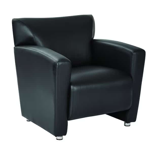Collection: Lounge Seating Club Chair, Black Seat, Black Back, 31 1/4" W 29-1/4" L 32" H, Fixed