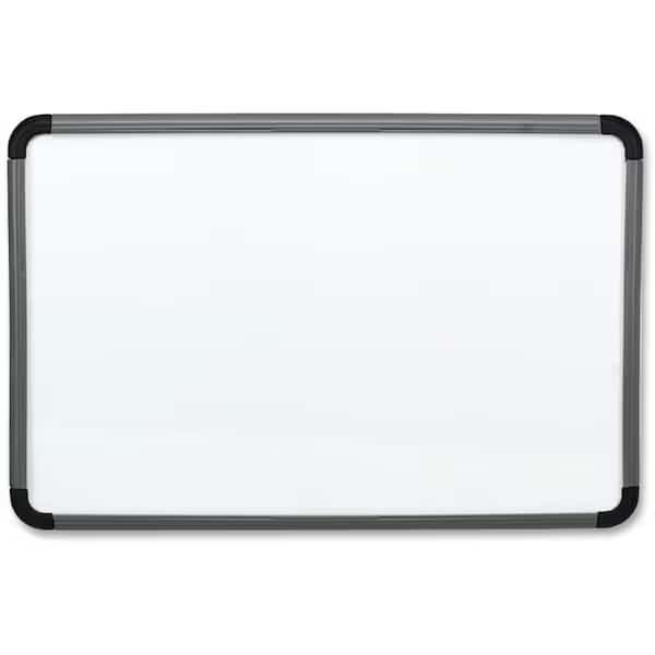 Dry Erase Board, Melamine, 36 in, 48 in, Plastic Frame, White